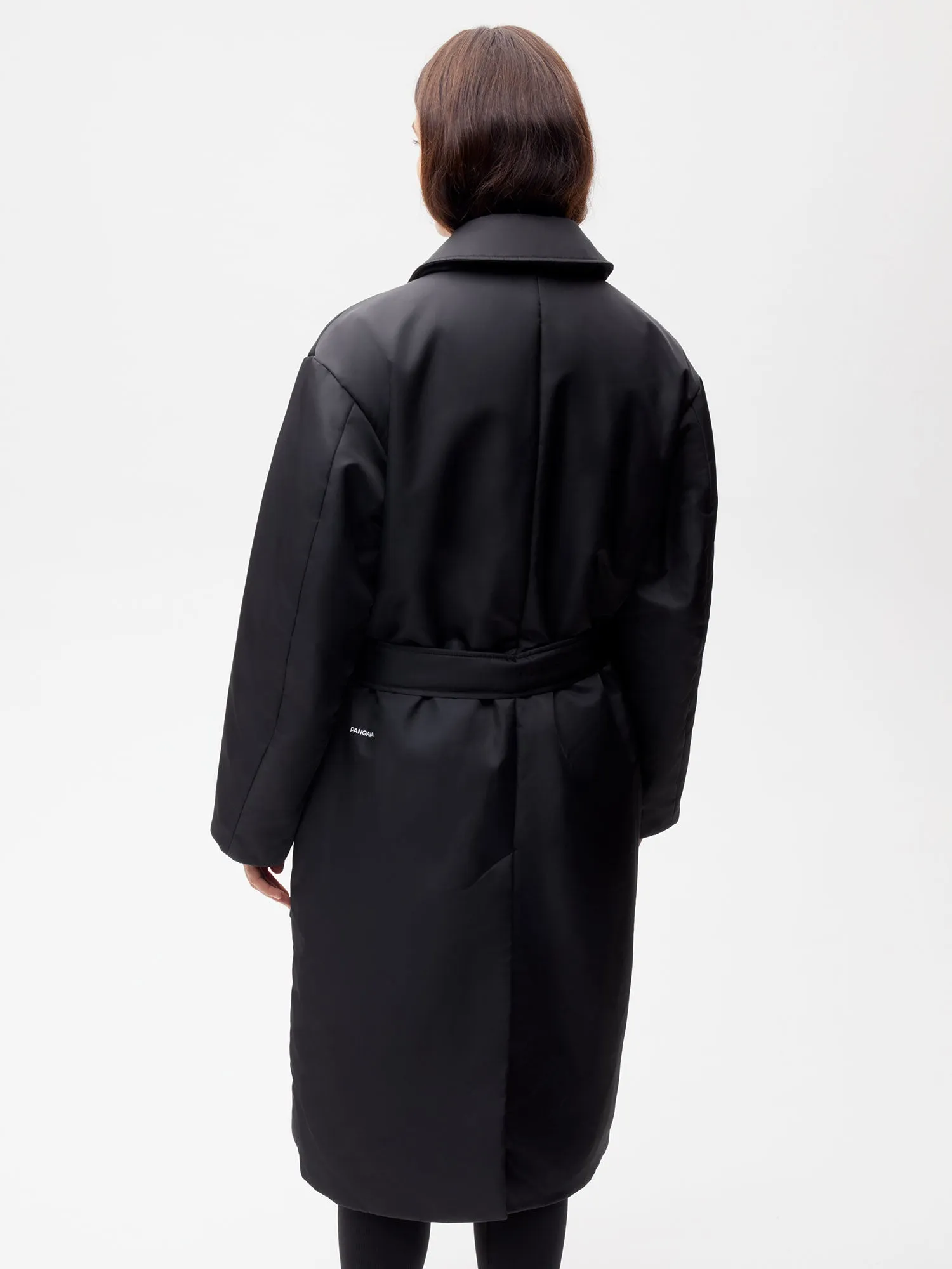 Flower-Warmth Trench Coat—black