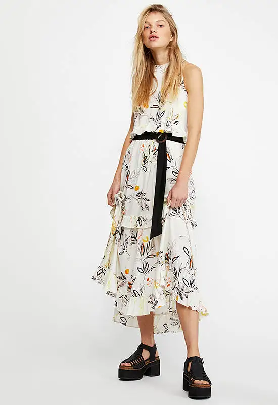 Free People - Anita Ivory Multi Print Maxi Dress