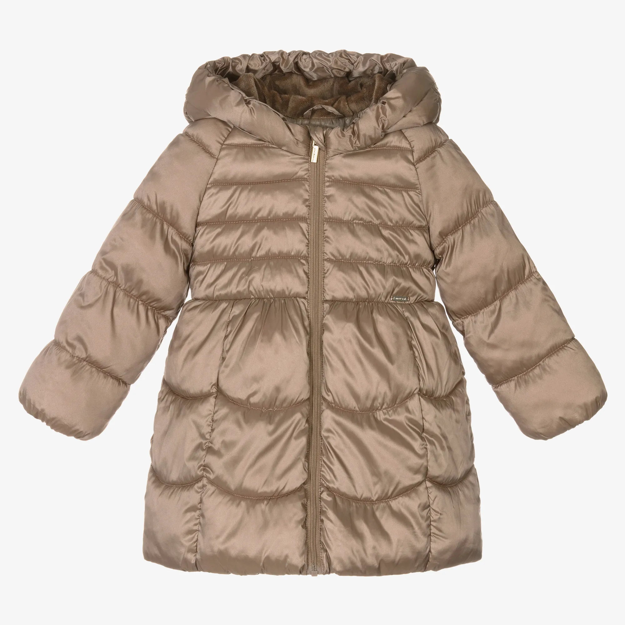 Girls Beige Puffer Coat