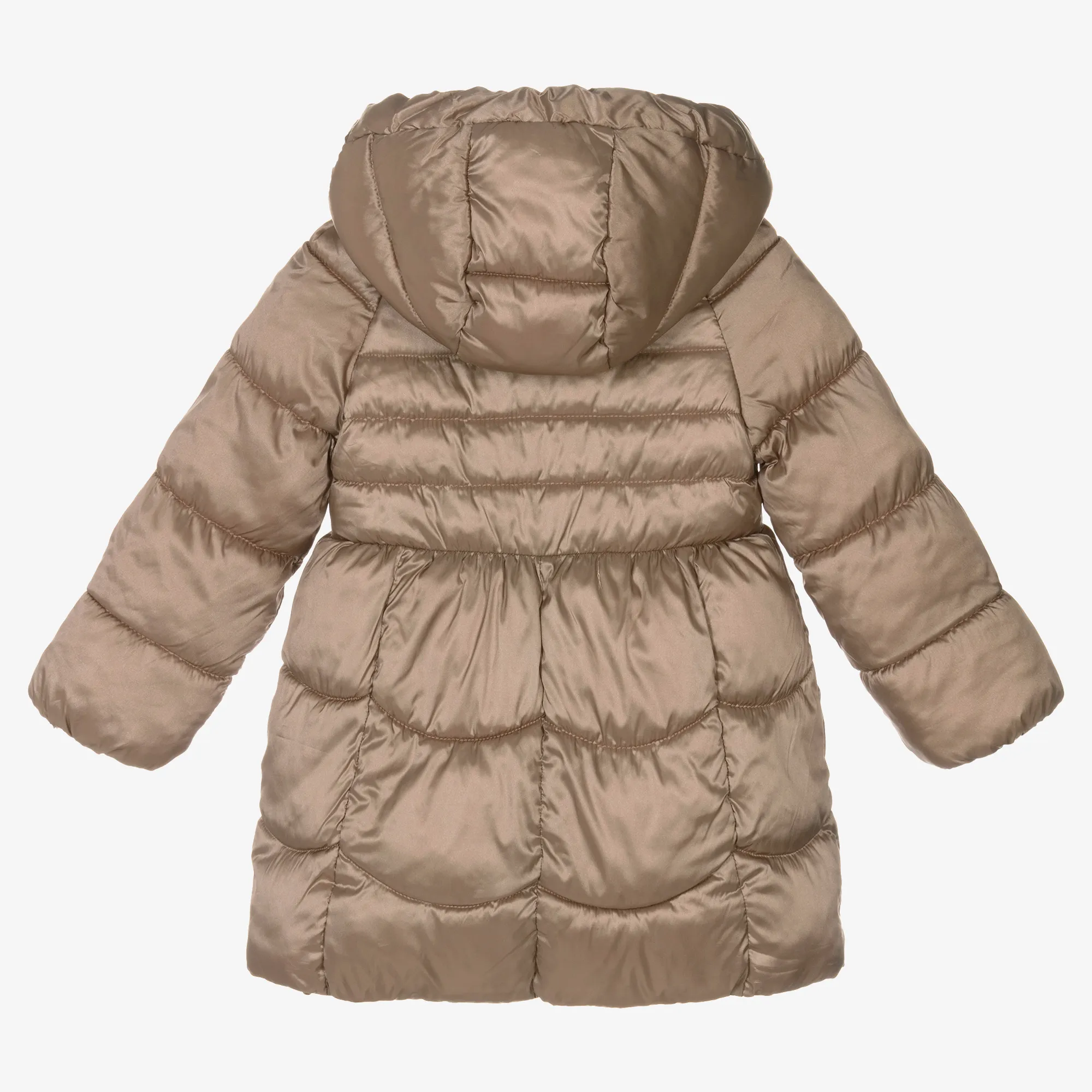 Girls Beige Puffer Coat