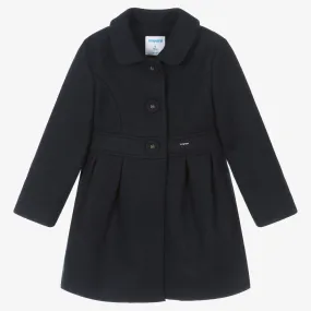 Girls Navy Blue Felted Coat