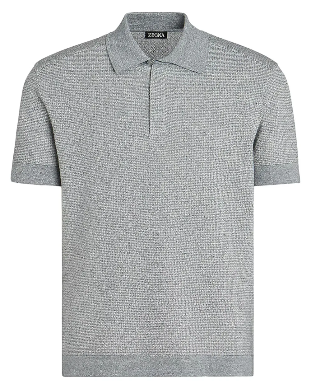 Grey Melange Hidden Button Polo