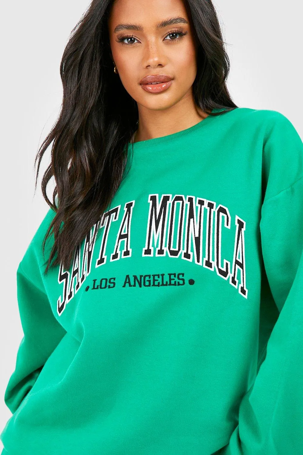 Hoodies & Sweatshirts | Santa Monica Applique Oversized Sweatshirt | boohoo