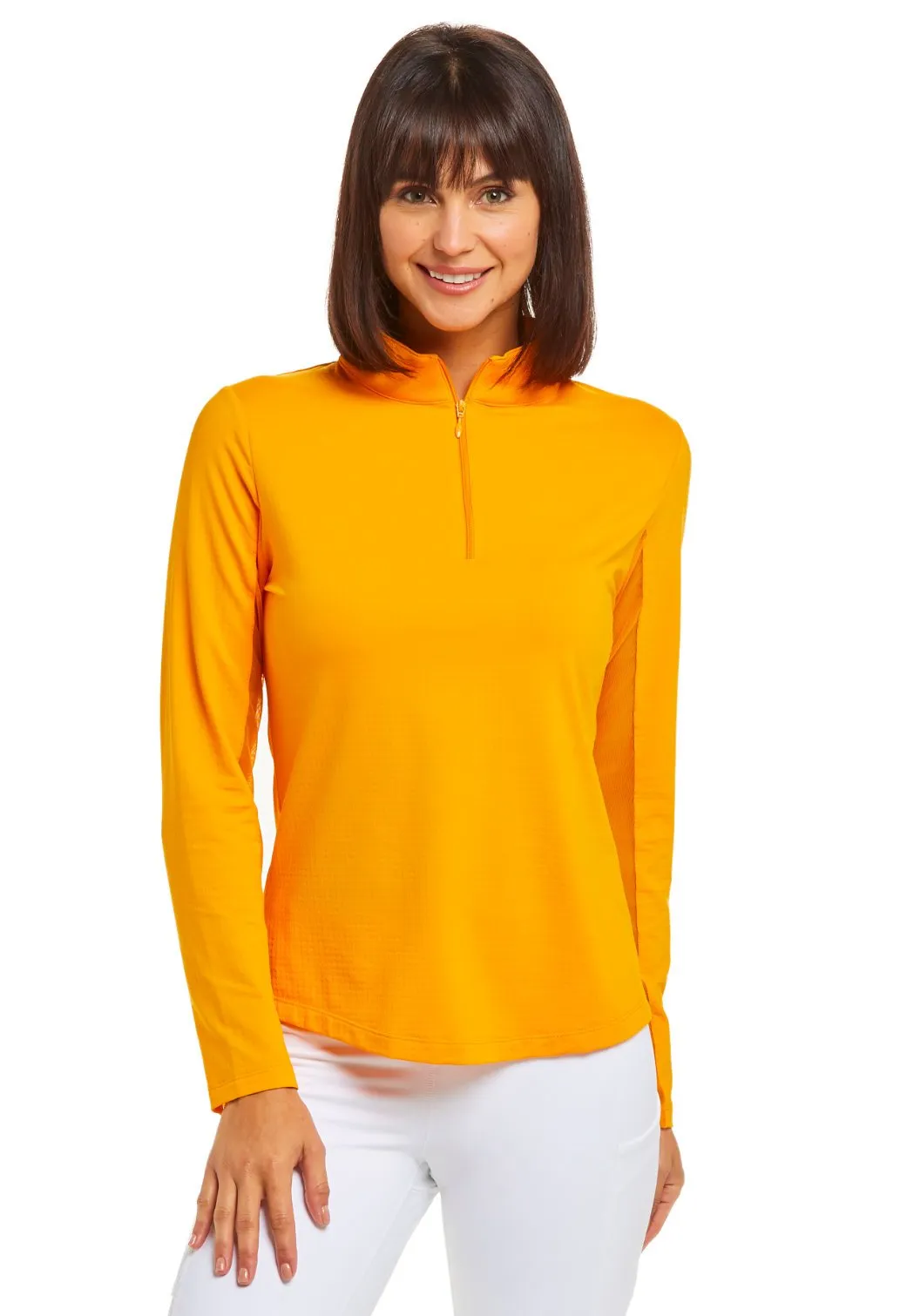 IBKUL Women's Long Sleeved Solid Mock Neck Golf Sun Protection Shirt- 18 Colors!