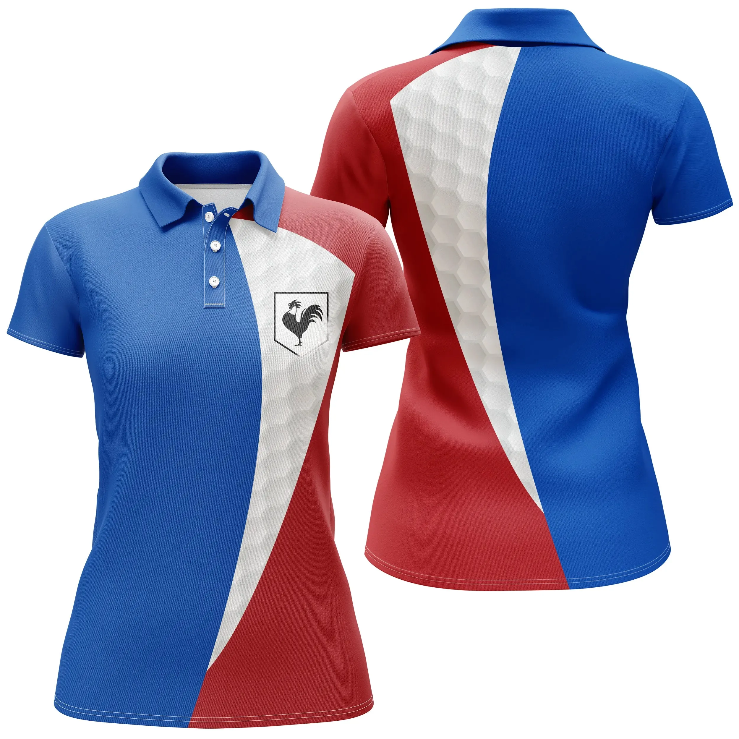 Idée Cadeau Original Golfeur Golfeuse, Fan de Golf, Polo de Sport Homme Femme, Polo à Séchage Rapide, Drapeau de la France - CTS