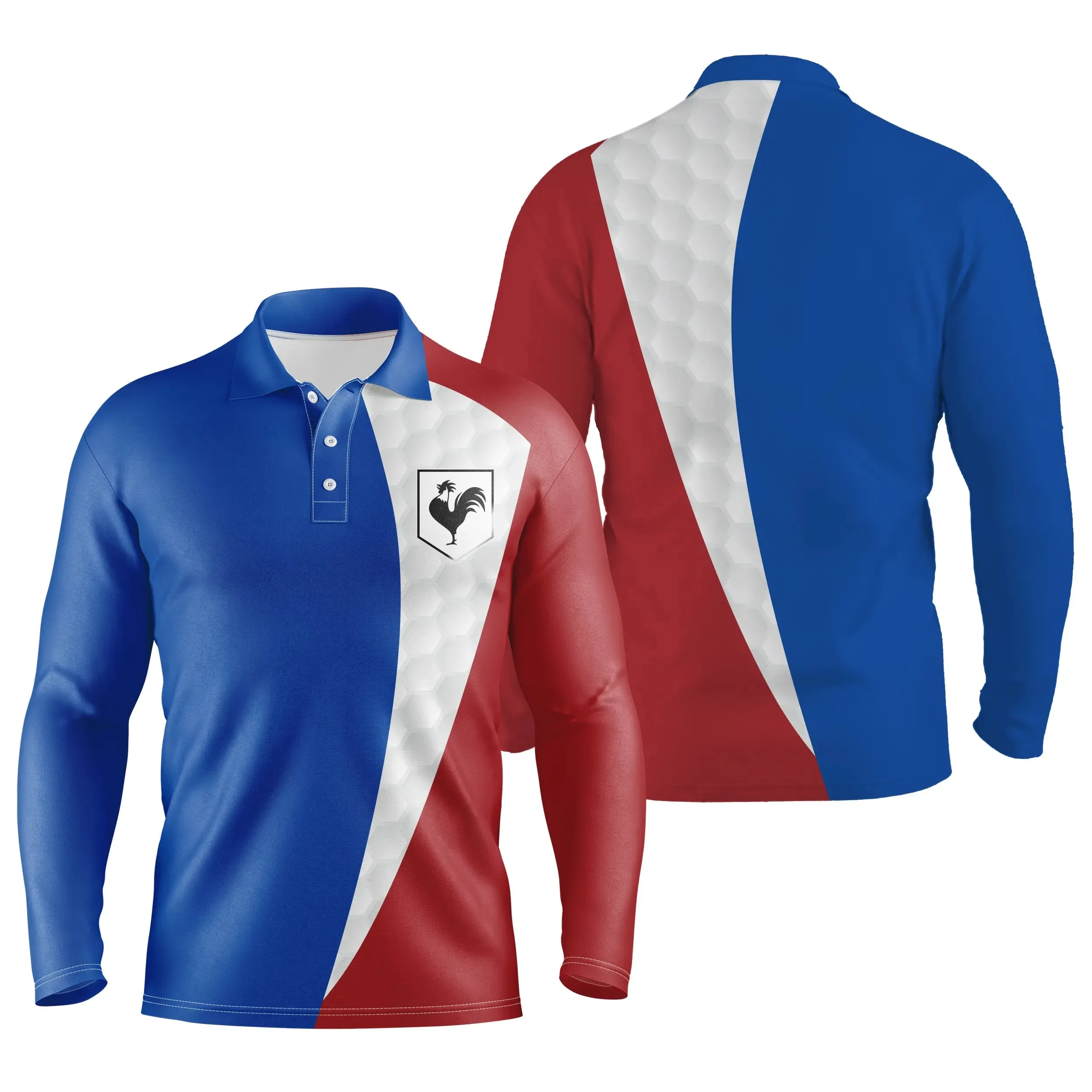 Idée Cadeau Original Golfeur Golfeuse, Fan de Golf, Polo de Sport Homme Femme, Polo à Séchage Rapide, Drapeau de la France - CTS