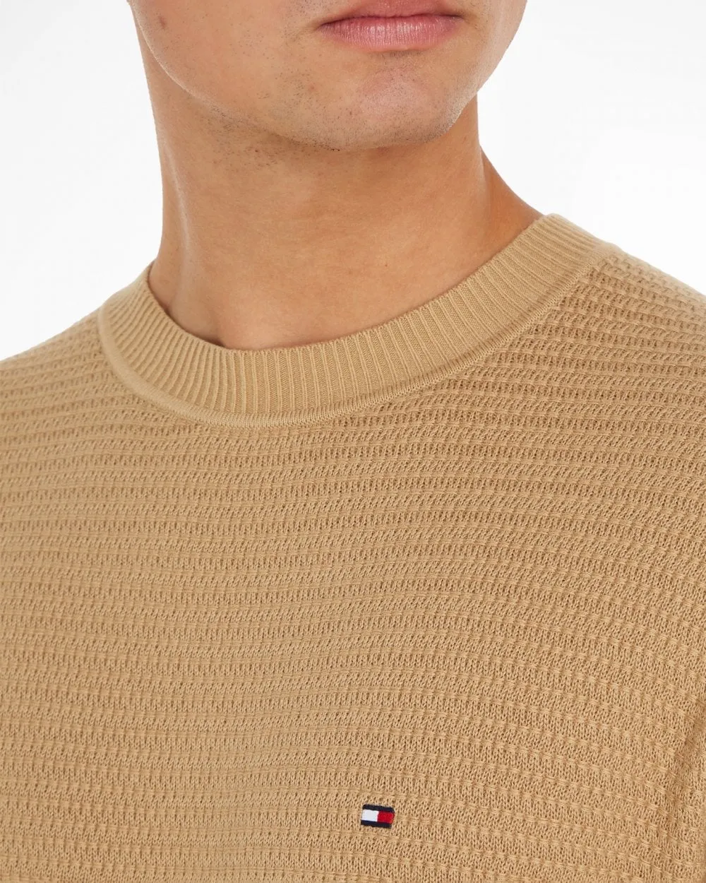 Interlaced Structure Mens C-Neck Jumper