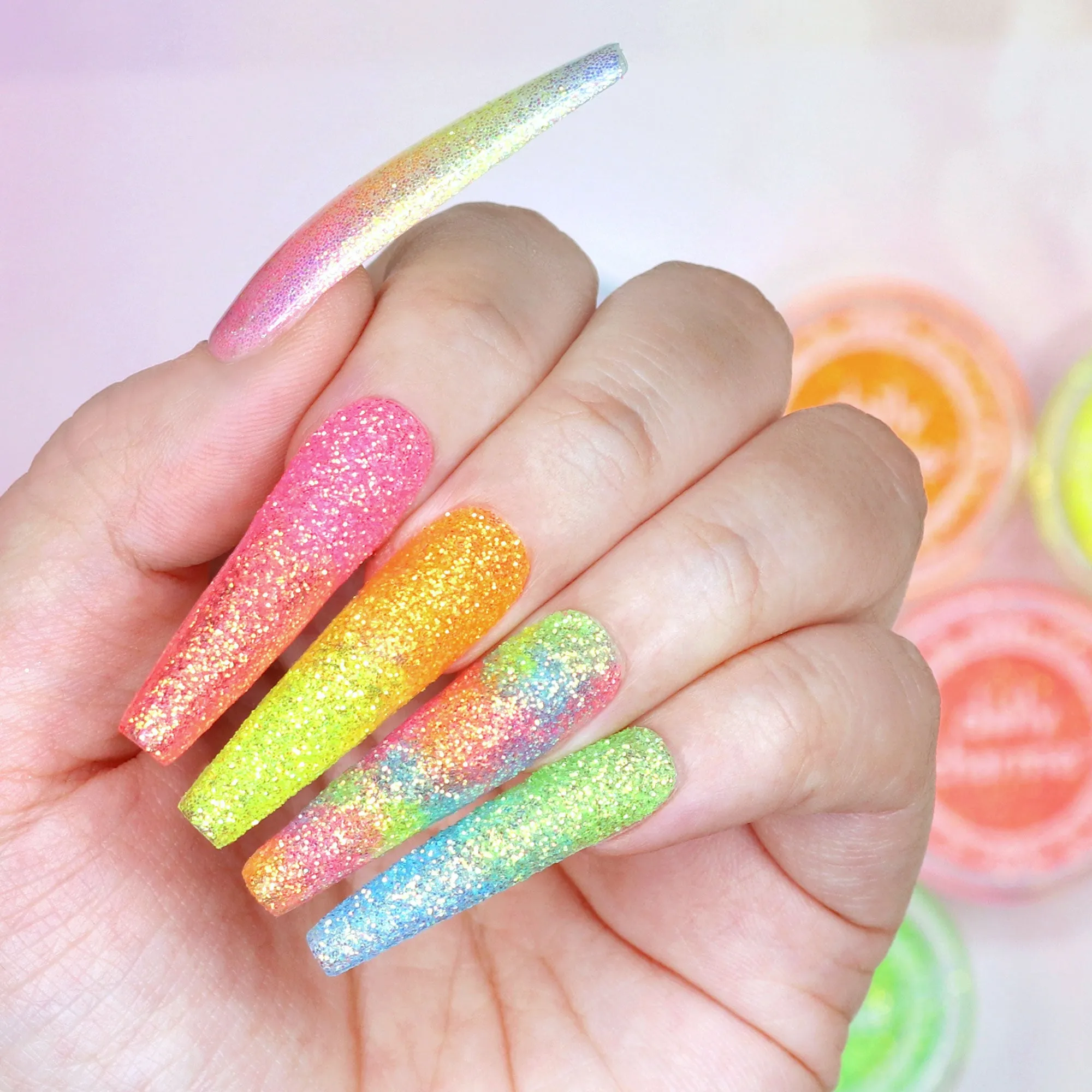 Iridescent Neon Glitter Dust / Coral Paloma