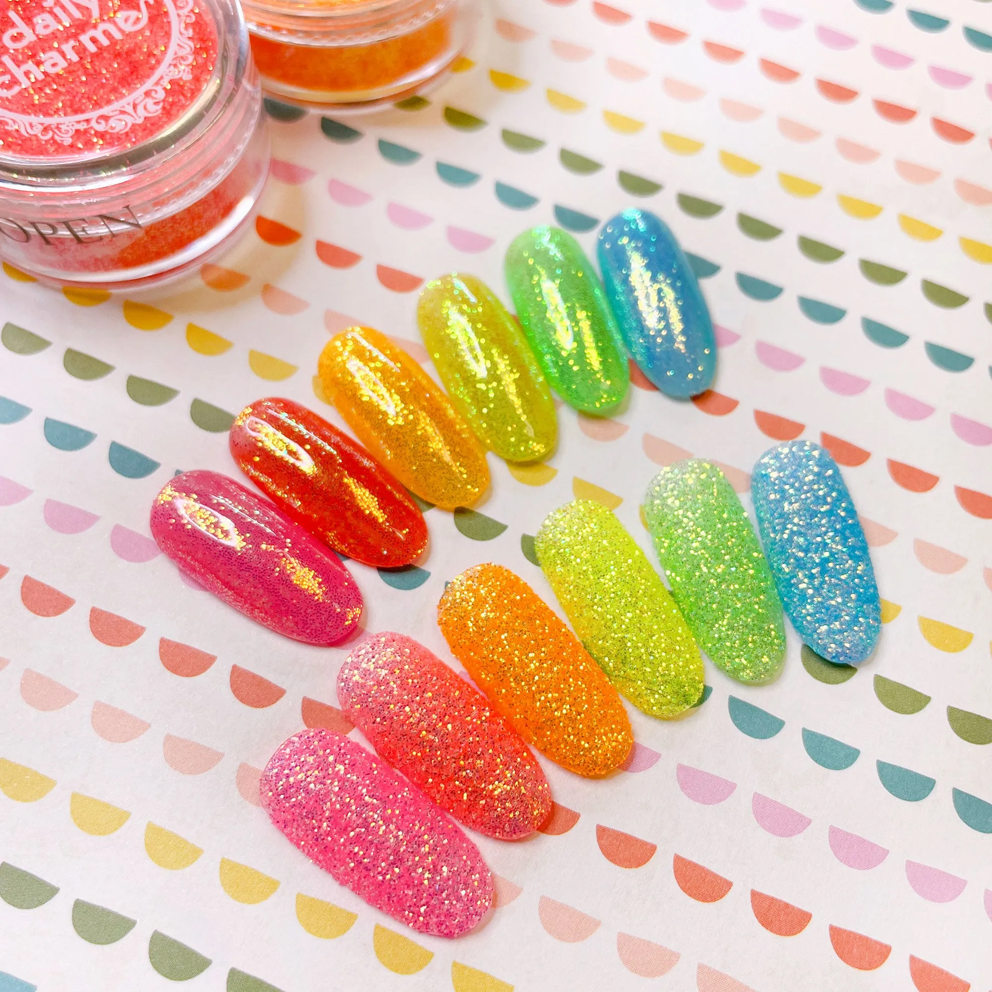 Iridescent Neon Glitter Dust / Coral Paloma