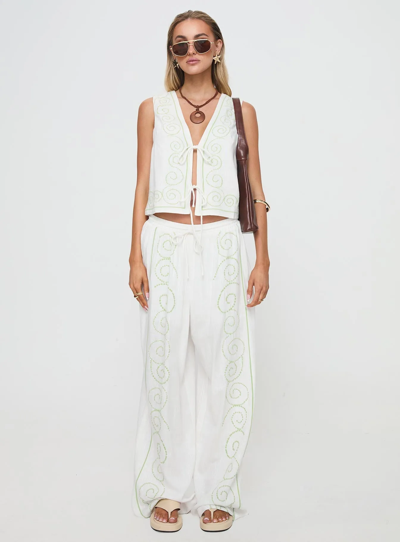 Kindred Tie Top White / Green