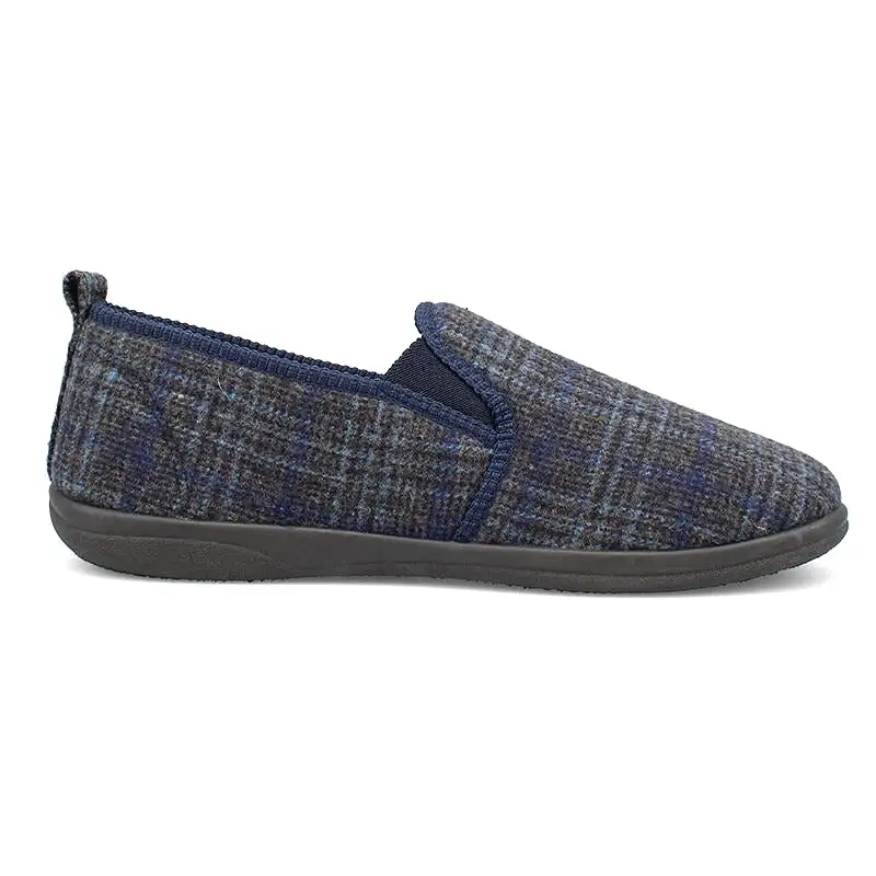 Lewis Men's Check Detail Warm Lined Slipper