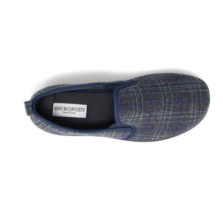 Lewis23 Standard Fit Men's Check Detail Warm Lined Slipper