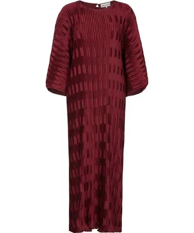 Lily and Lionel Women's Red Mae Plisse Maxi Dress In Burgundy