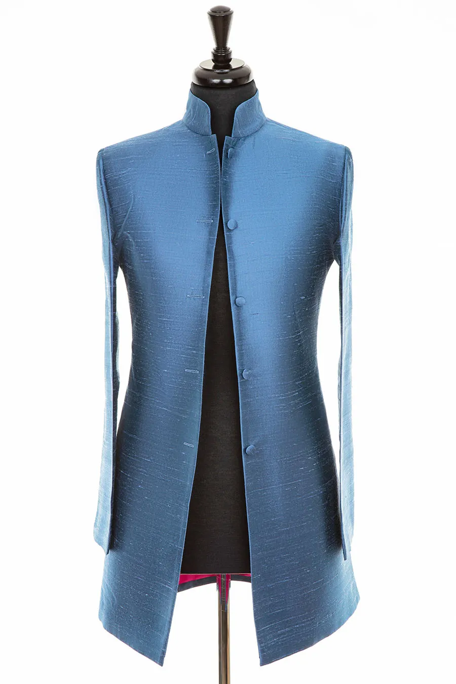 Long Nehru Jacket in French Blue