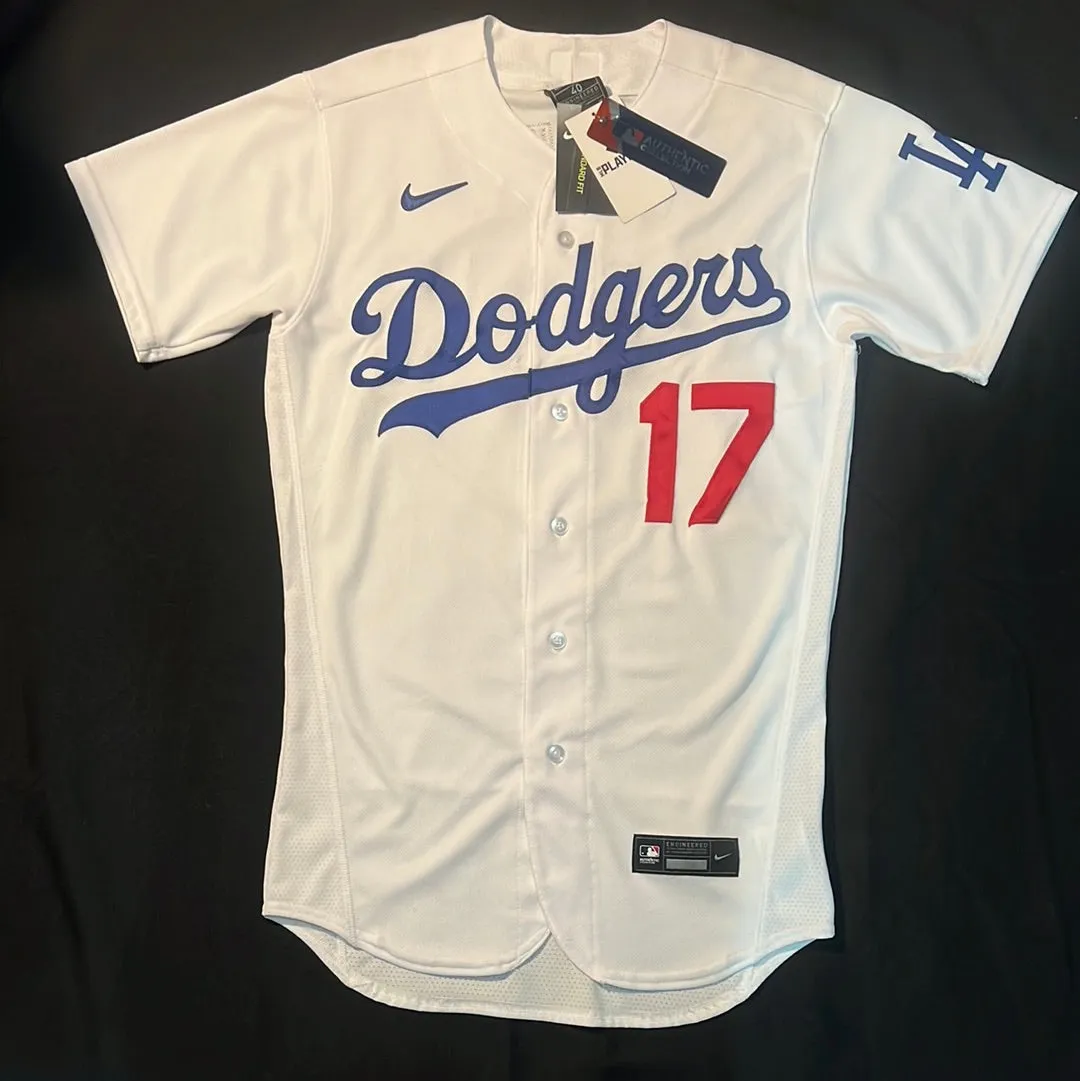 Los Angeles Dodgers MLB Nike Authentic Collection #17 Ohtani - White Standard Fit Mens Jersey