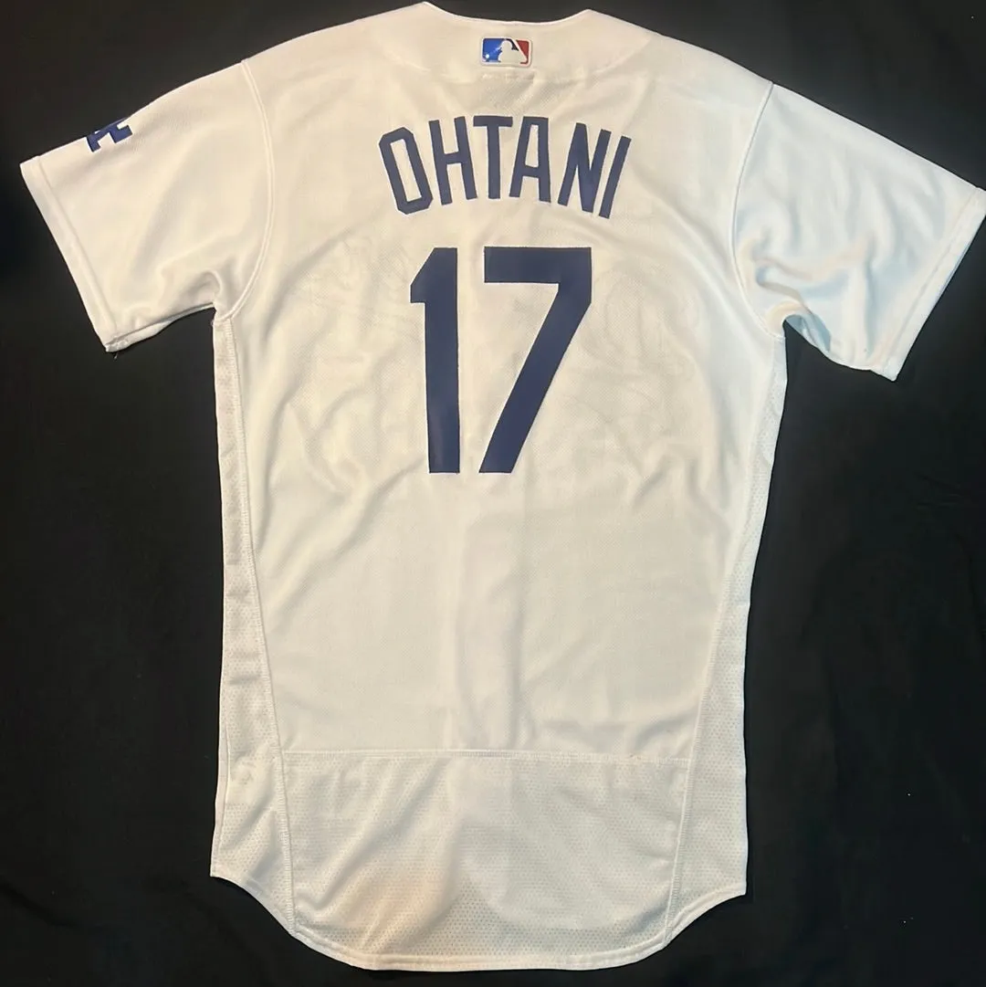 Los Angeles Dodgers MLB Nike Authentic Collection #17 Ohtani - White Standard Fit Mens Jersey