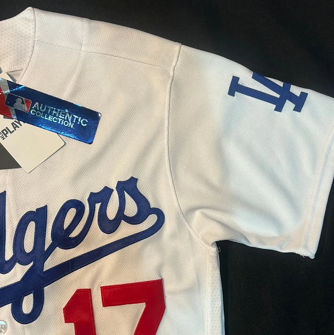 Los Angeles Dodgers MLB Nike Authentic Collection #17 Ohtani - White Standard Fit Mens Jersey