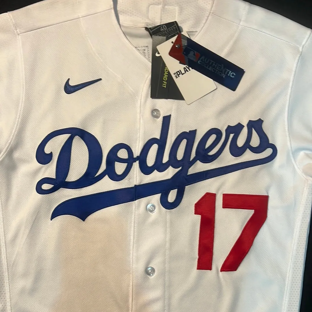 Los Angeles Dodgers MLB Nike Authentic Collection #17 Ohtani - White Standard Fit Mens Jersey