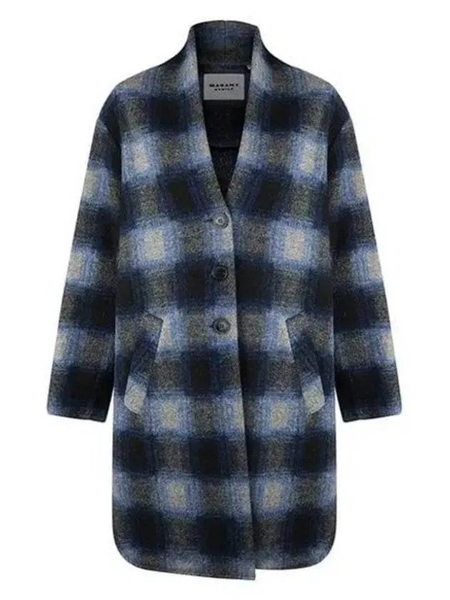 MA0019FA A3D27E 30NA Gabriel Check Wool Coat Navy 1046631