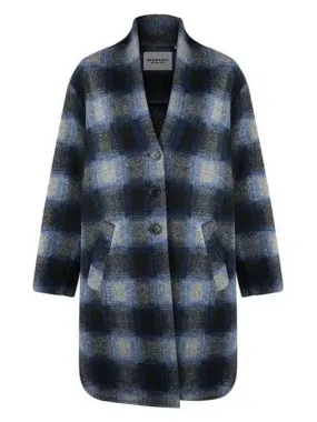 MA0019FA A3D27E 30NA Gabriel Check Wool Coat Navy 1046631