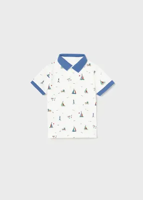 Mayoral Polo s/s large print for baby boy - Boats