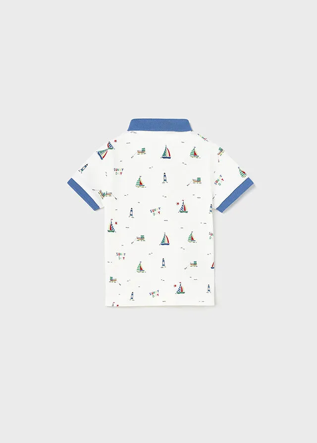 Mayoral Polo s/s large print for baby boy - Boats