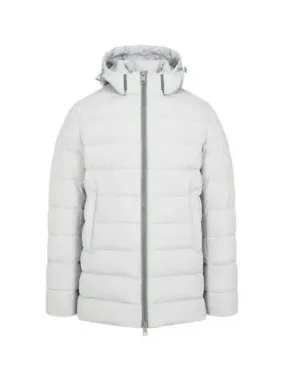 Men s detachable hood goose down padded coat light gray 270500