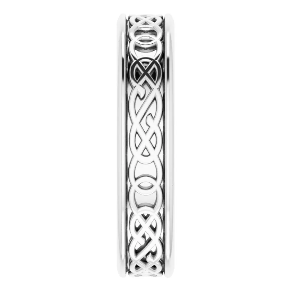 Men's 7mm Platinum Celtic Inspired Standard Fit Band