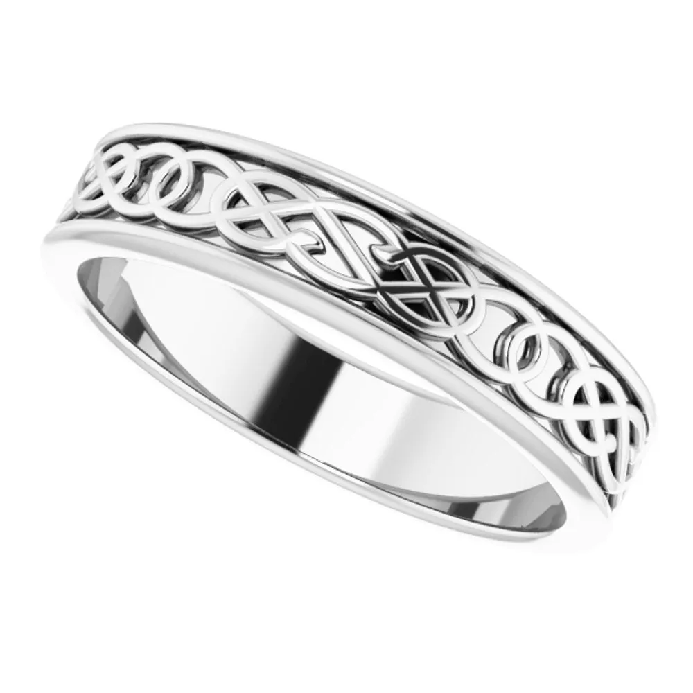 Men's 7mm Platinum Celtic Inspired Standard Fit Band