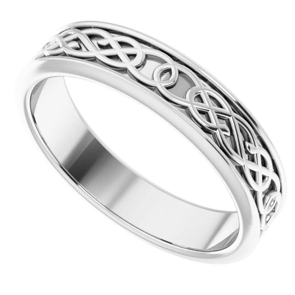 Men's 7mm Platinum Celtic Inspired Standard Fit Band