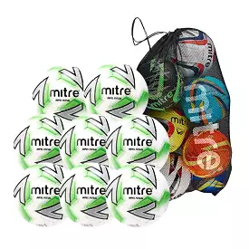 Mitre Impel Futsal Ball Bundle (White/Green/Black)