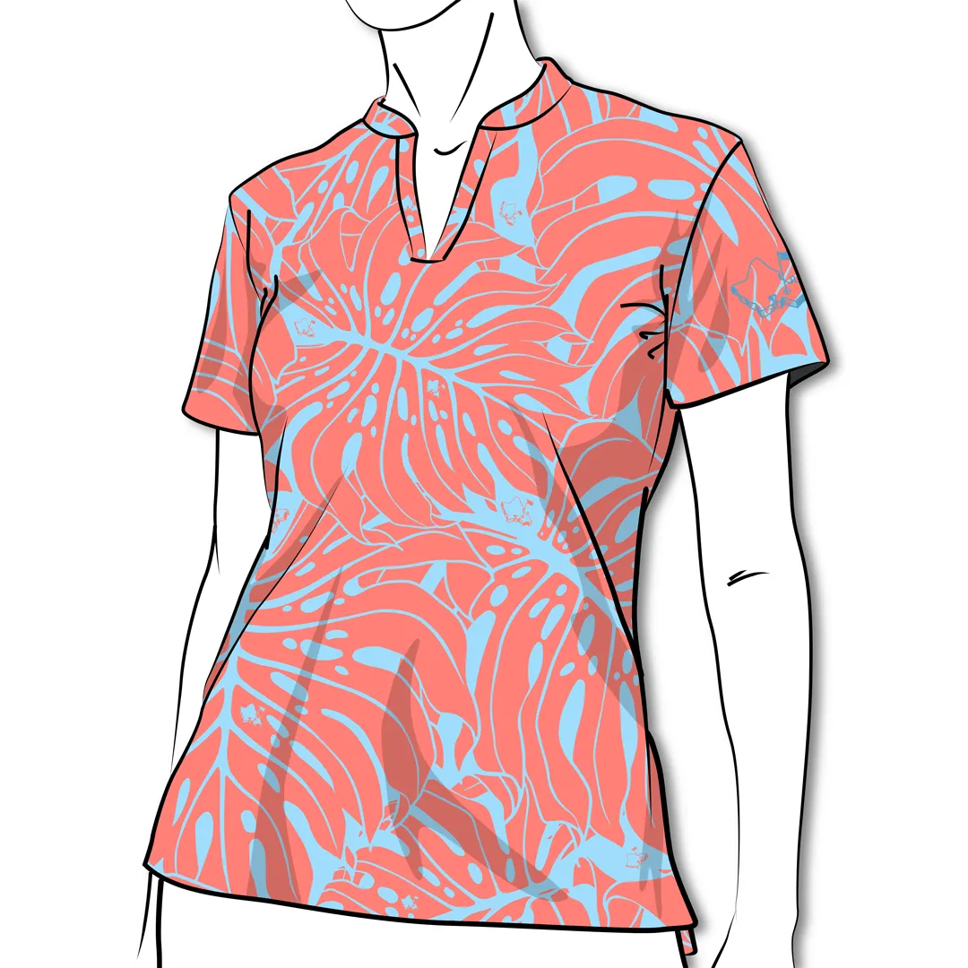 Monstera 2.0 - OGA Ladies Polo - Coral Blue