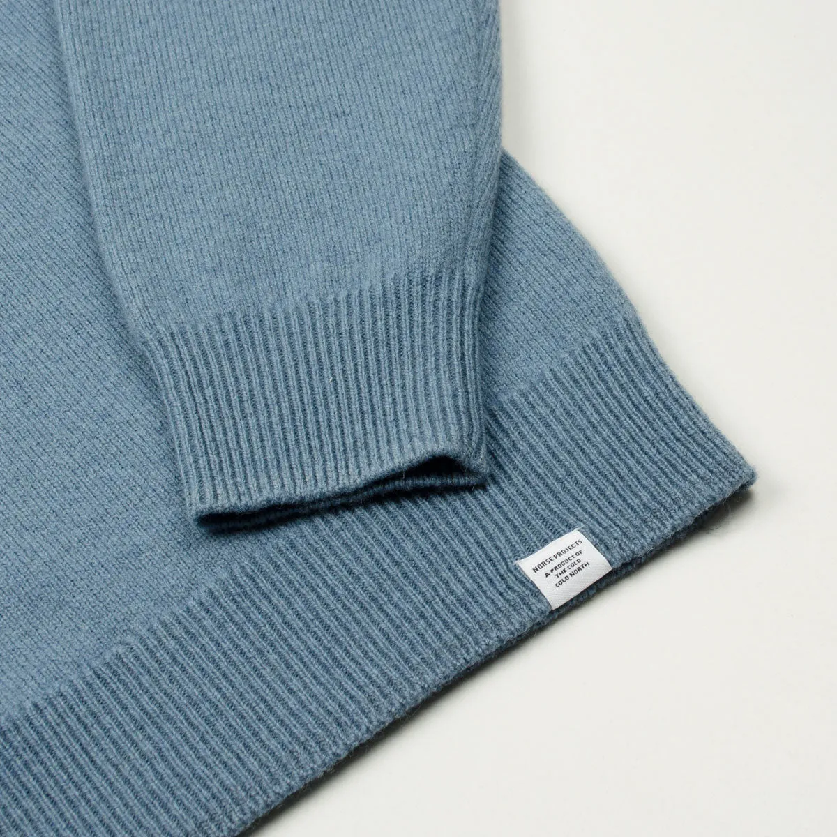 Norse Projects - Marco Merino Lambswool Polo - Stone Blue