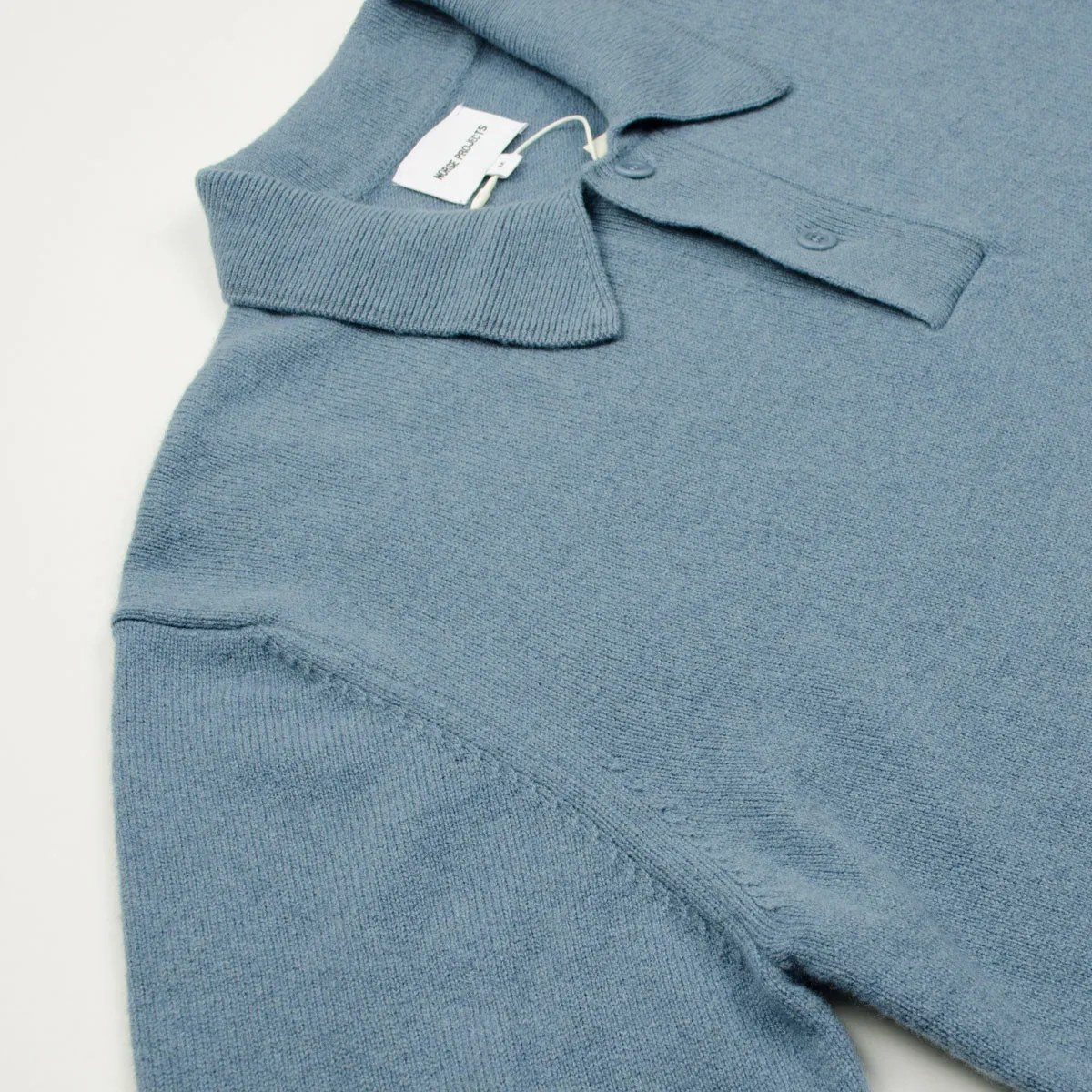 Norse Projects - Marco Merino Lambswool Polo - Stone Blue