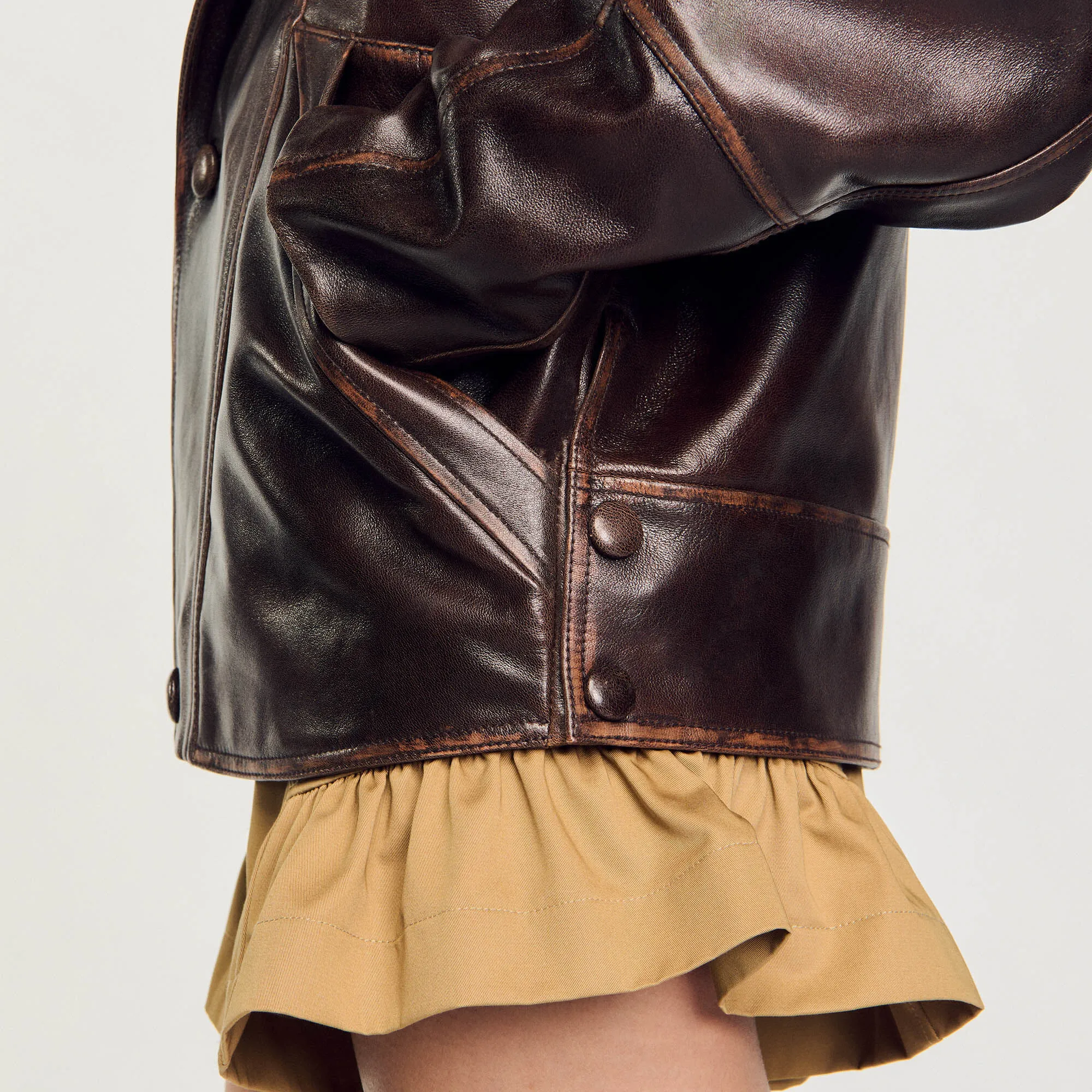 Oversized leather jacket