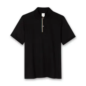 Paul Smith - 'Signature Stripe' Trim Polo Shirt in Black