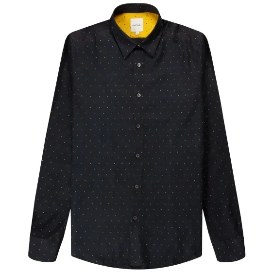 Paul Smith Slim Fit Polka Dot Cotton-Twill Shirt Dark Navy