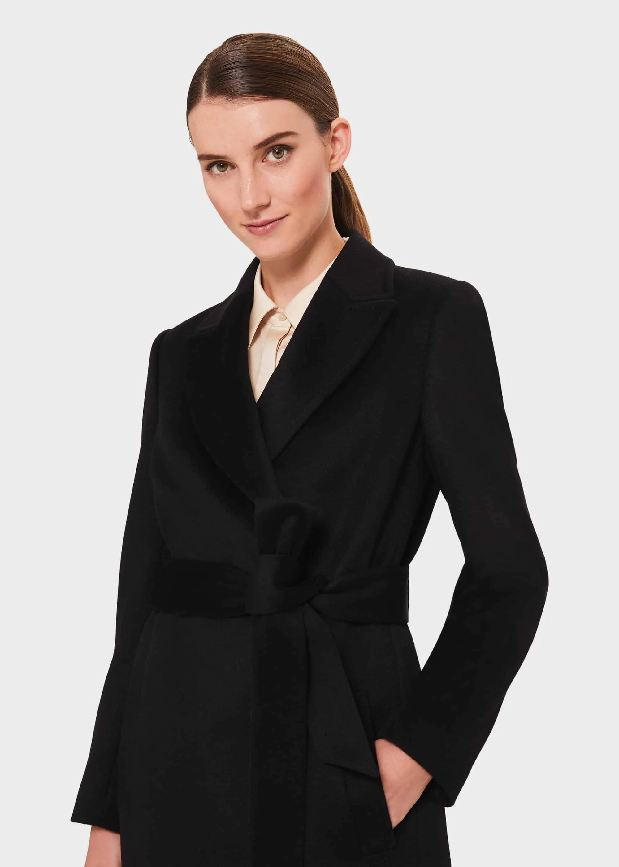 Petite Olivia Wool Wrap Coat 