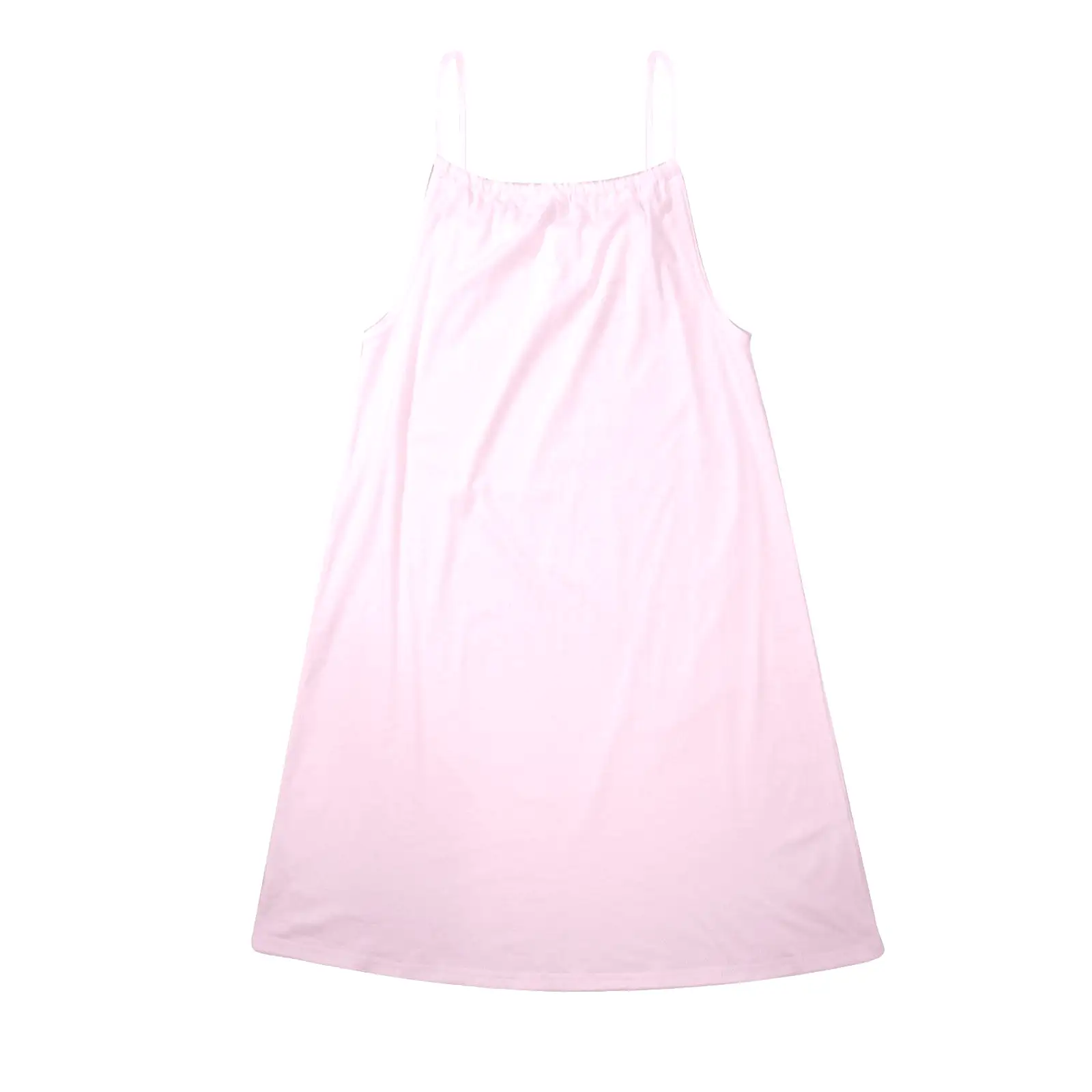 pink solid 2 Drawstring Neck Sleeveless Dress (Model D68)