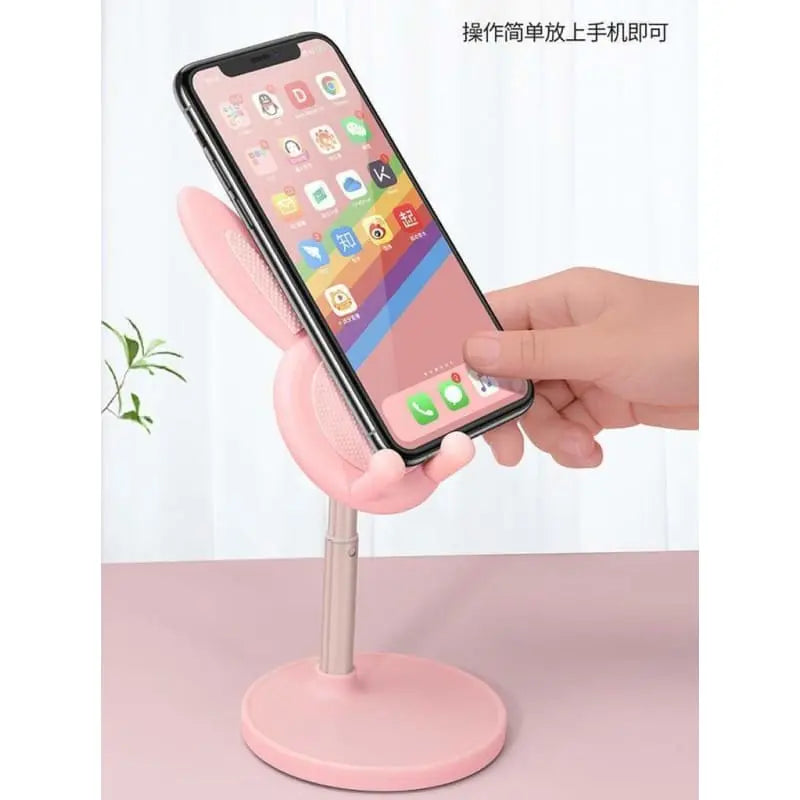 Pink/Green/White Kawaii Bunny Rabbit Ears Ajustable Phone Holder MK16335