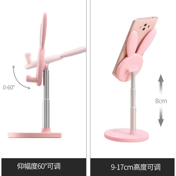 Pink/Green/White Kawaii Bunny Rabbit Ears Ajustable Phone Holder MK16335