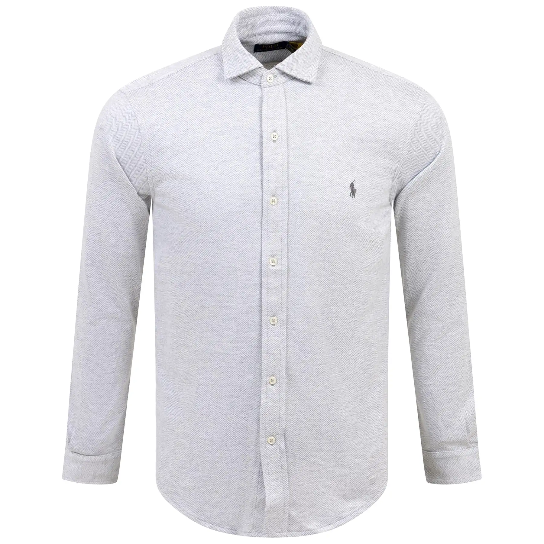 Polo Golf Standard Fit Button Down Cotton Pique Shirt Grey - SS24