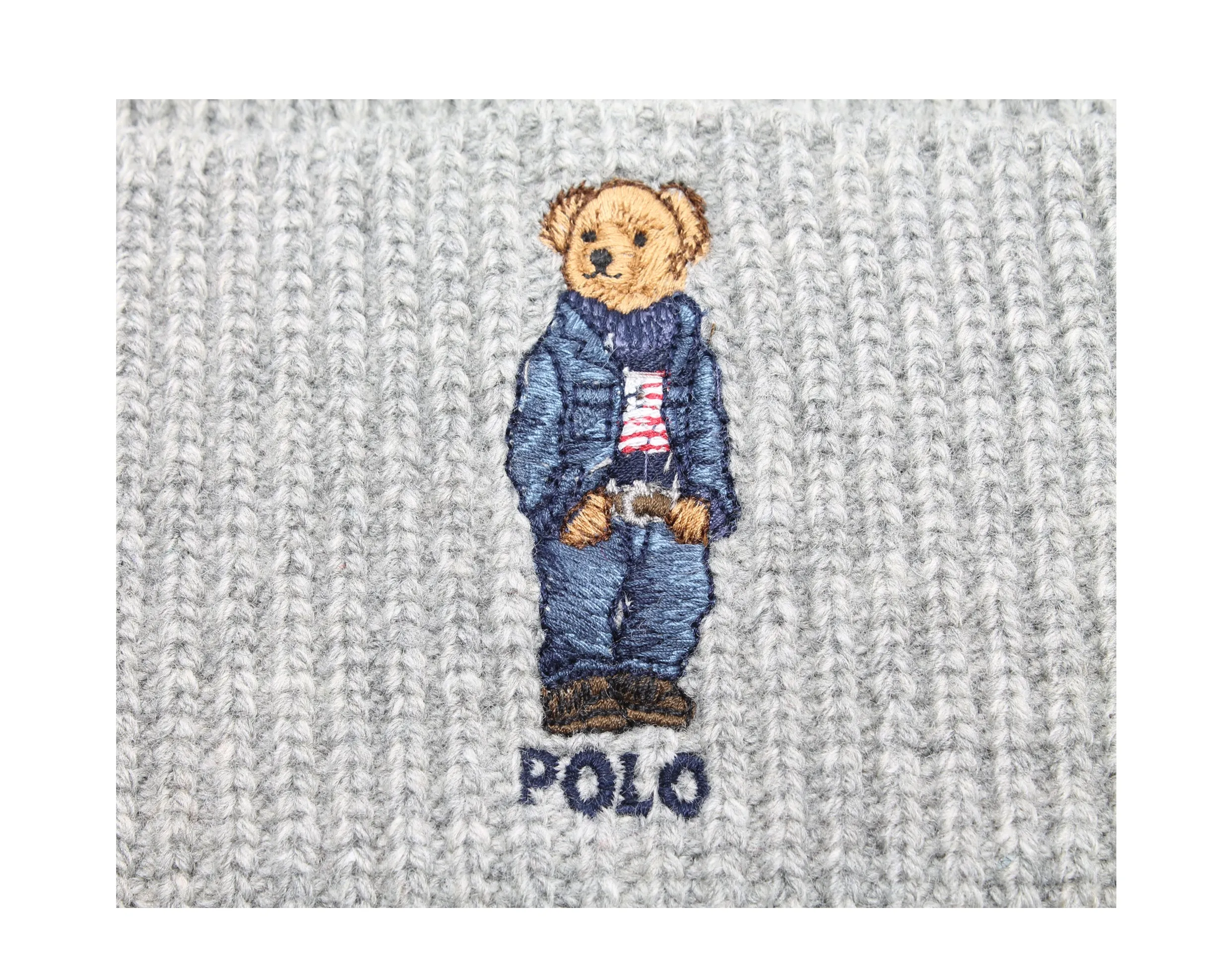 Polo Ralph Lauren Polo Bear Jean Jacket Sweater Knit Hat