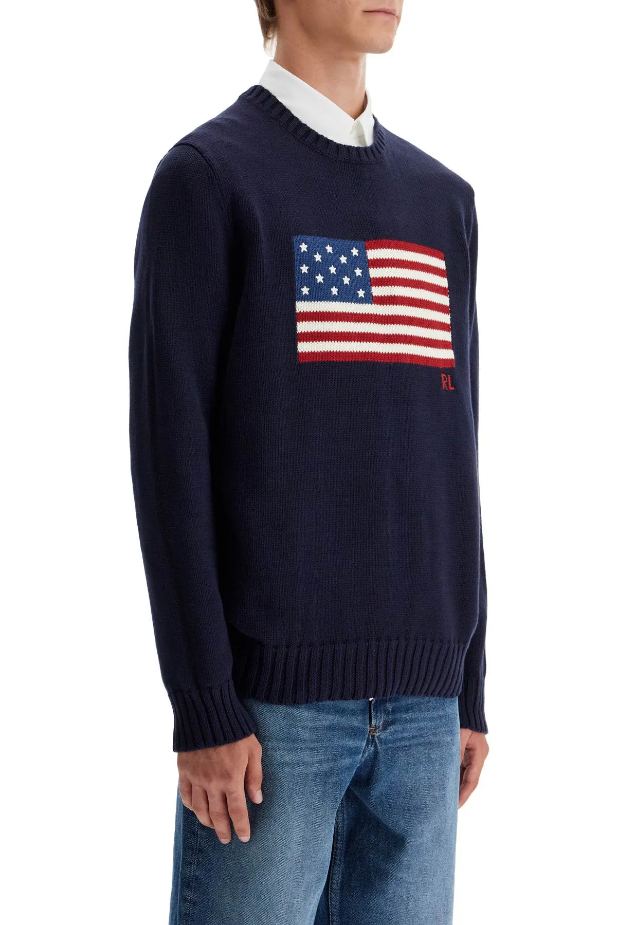 Polo Ralph Lauren Sweater With American Flag   Blue