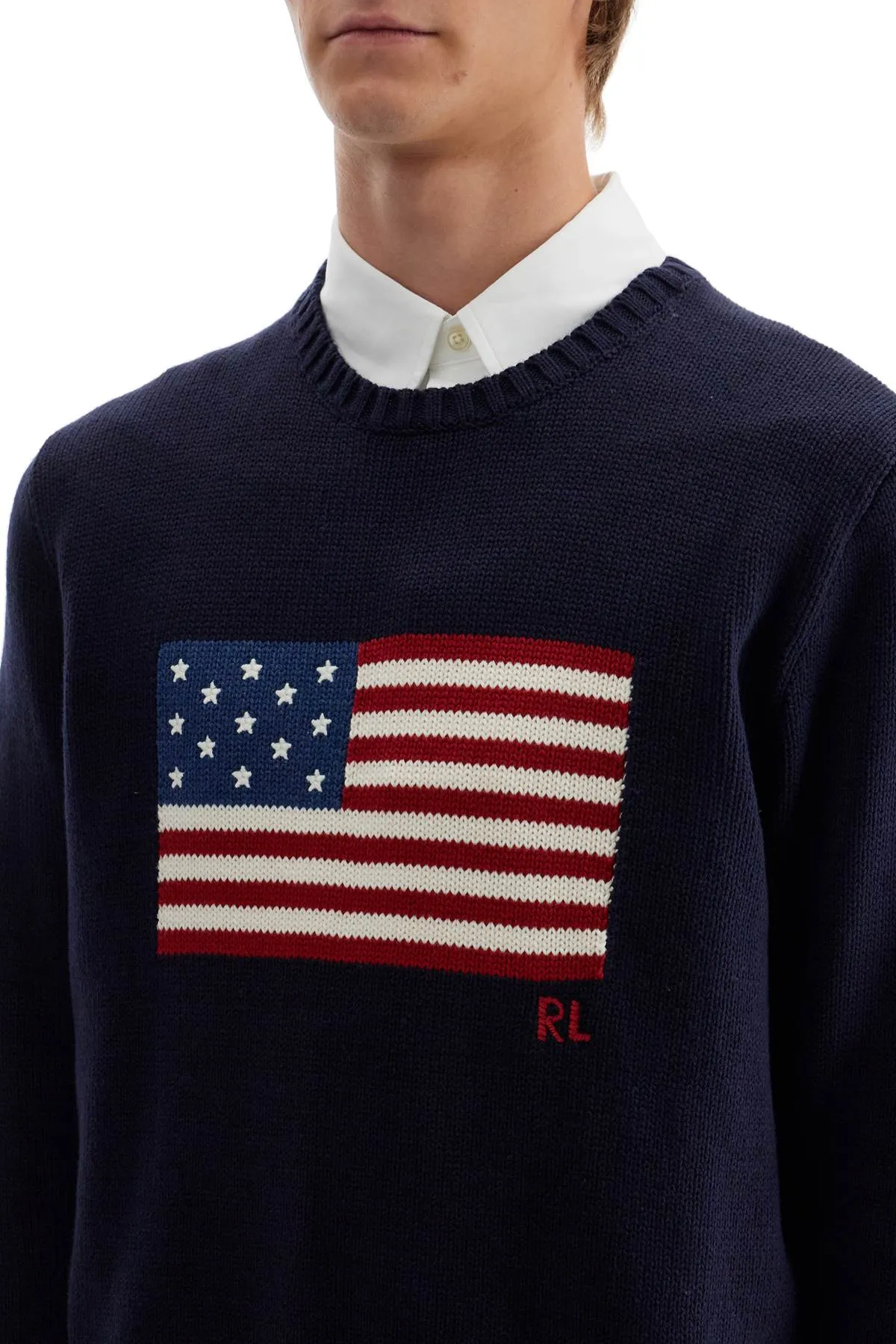 Polo Ralph Lauren Sweater With American Flag   Blue