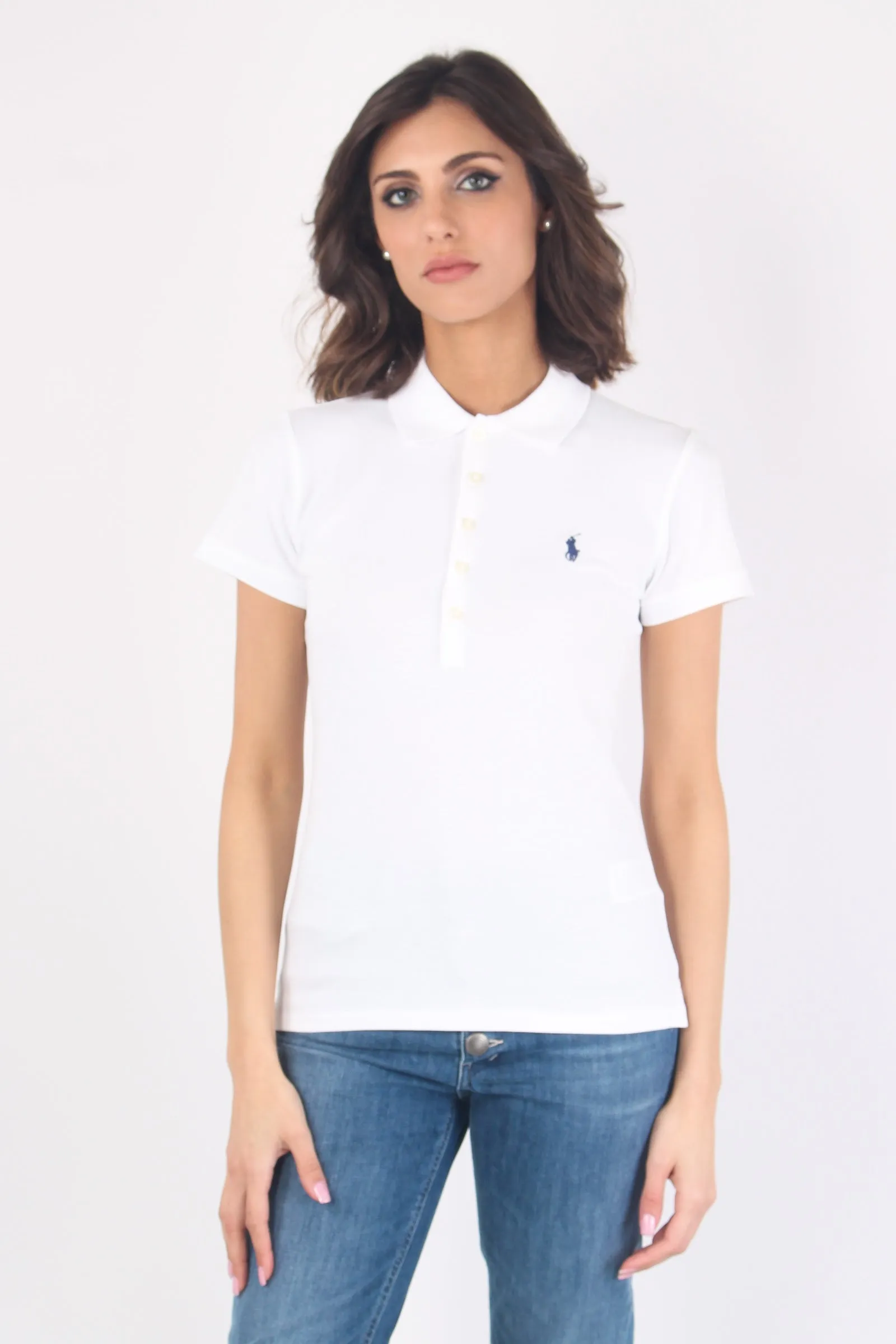 Polo Slim Manica Corta White