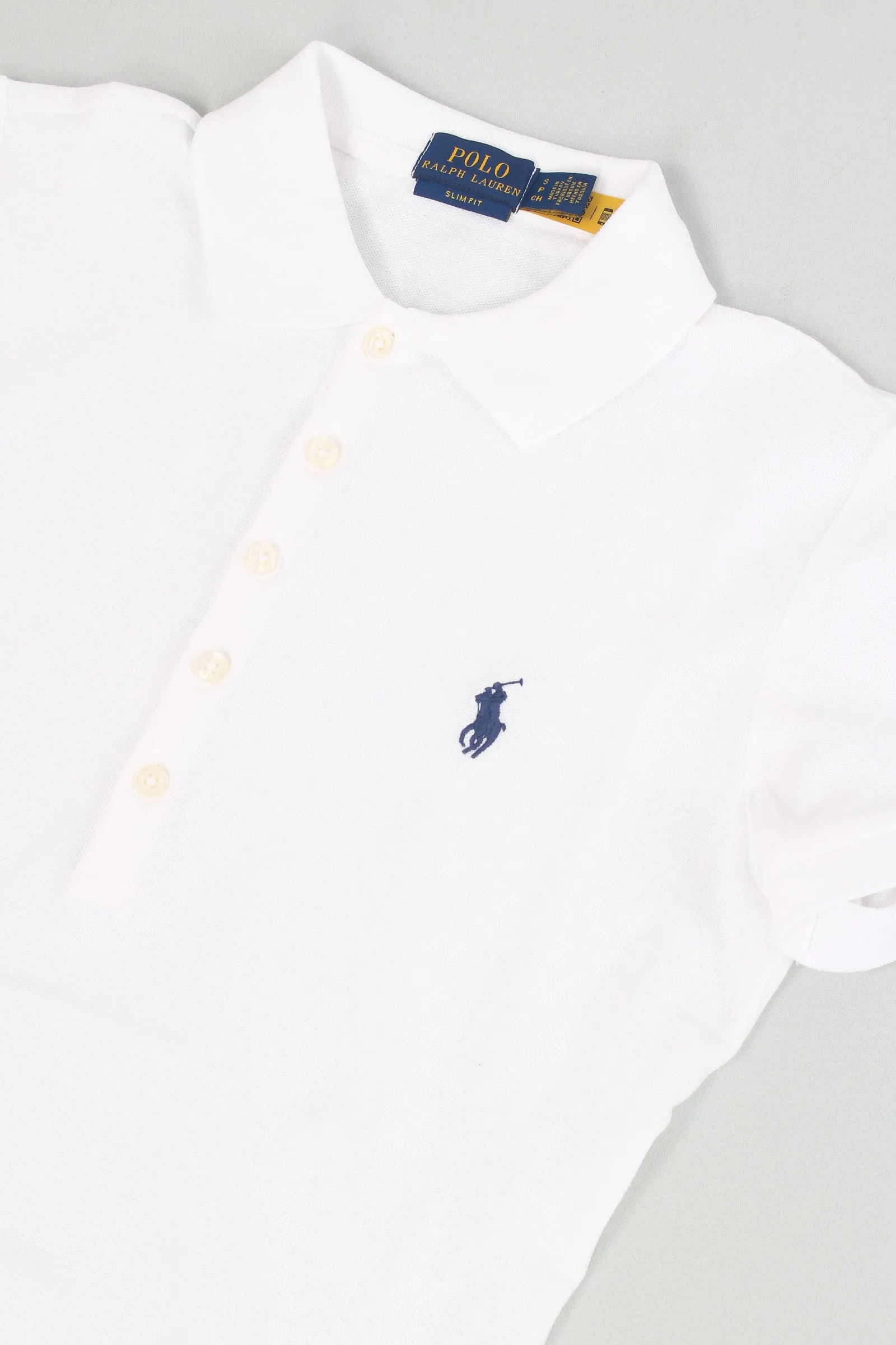 Polo Slim Manica Corta White