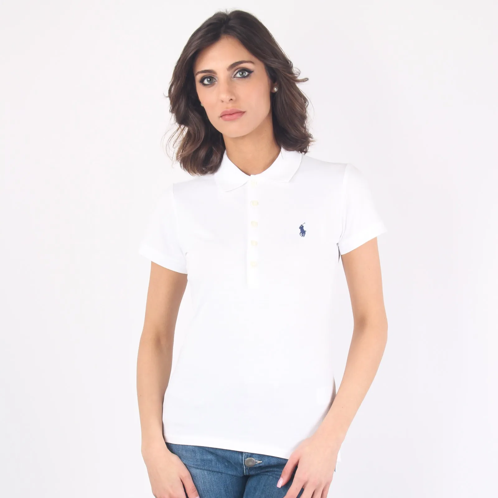 Polo Slim Manica Corta White