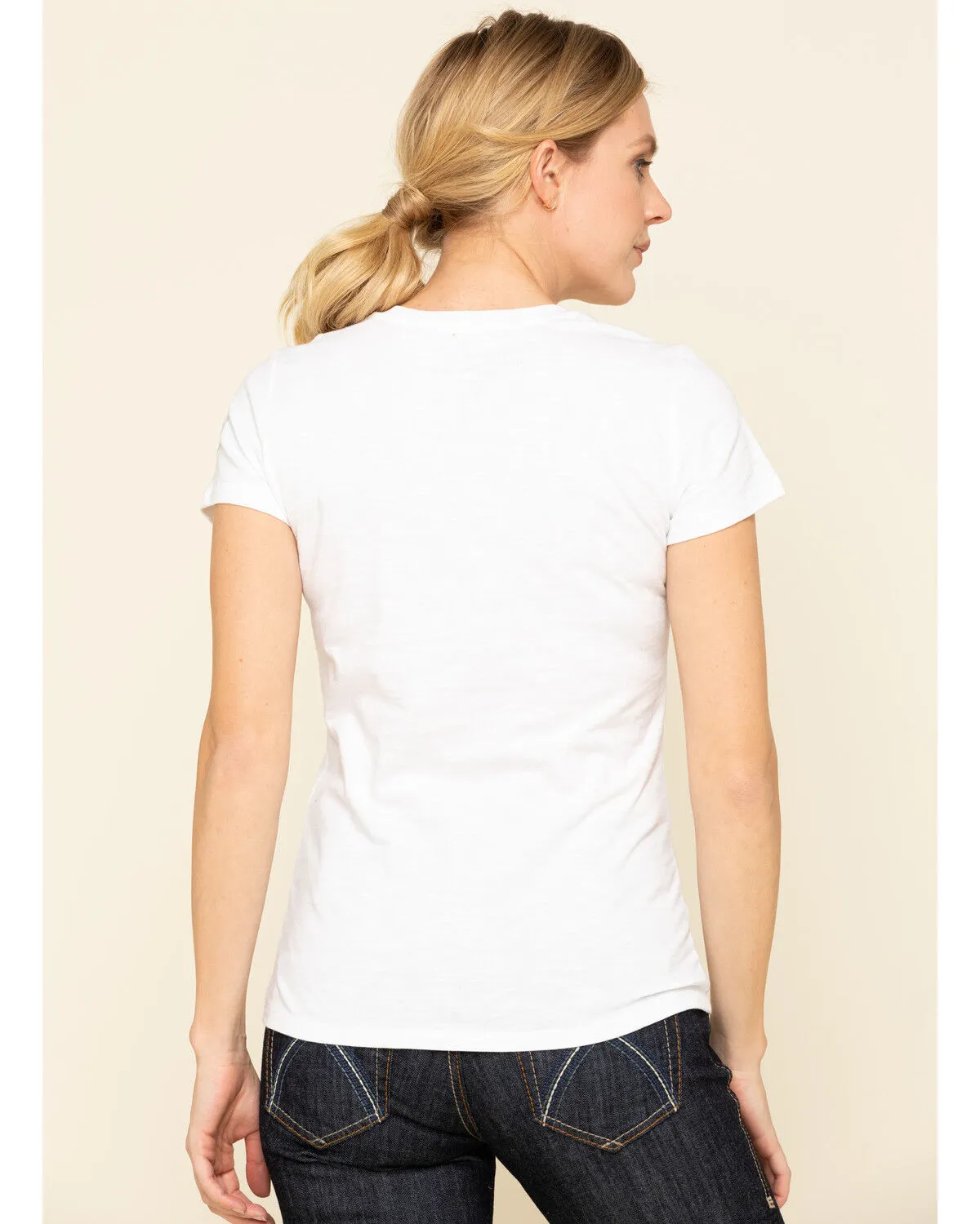 Product Name:  Dovetail Workwear Women's White Solid V-Neck Work Tee