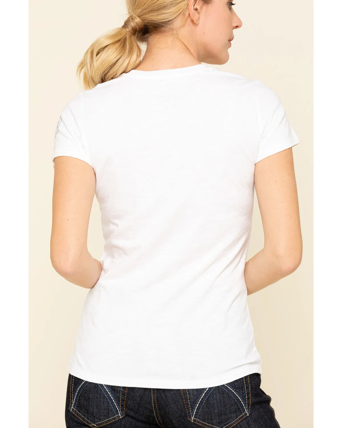 Product Name:  Dovetail Workwear Women's White Solid V-Neck Work Tee